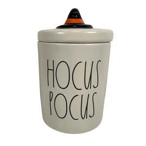 Rae Dunn Hocus Pocus Ceramic Canister with Witch Hat Lid Halloween Decor